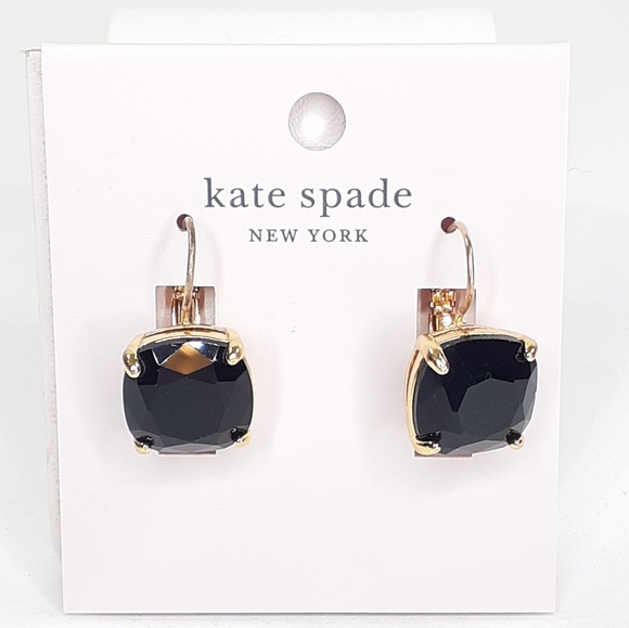 Kate Spade Black Stone Earrings Huggies NWT